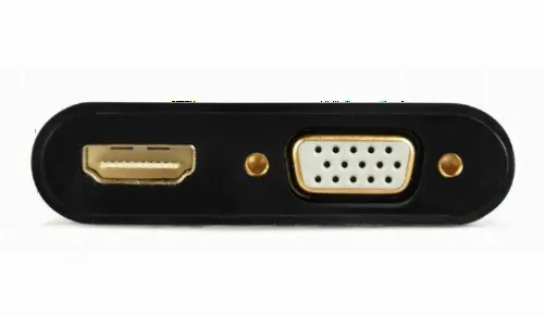 Adaptor Cablexpert A-VGA-HDMI-02, VGA D-Sub (M) - HDMI (F) + VGA, 0.15 m, Negru