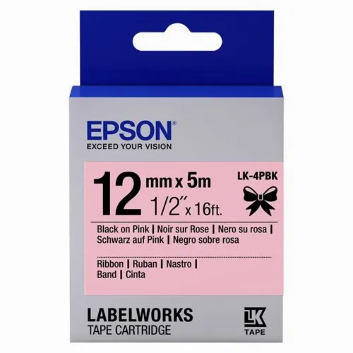 Картридж с лентой Epson LK-4PBK, 12 мм x 5 м