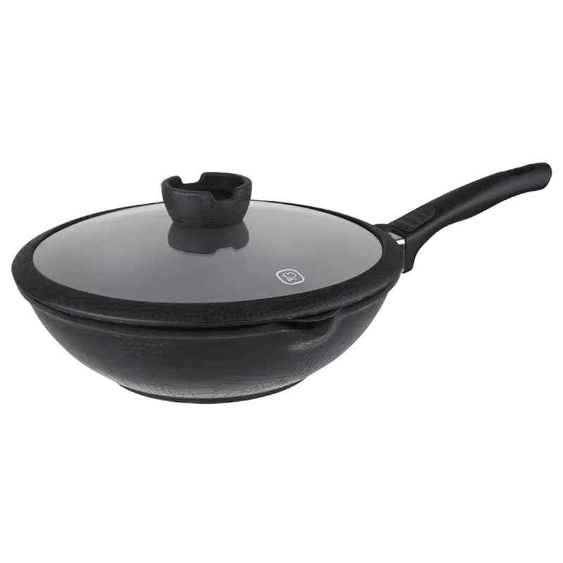 Tigaie WOK Rondell RDA-870, 28cm, Negru — 2