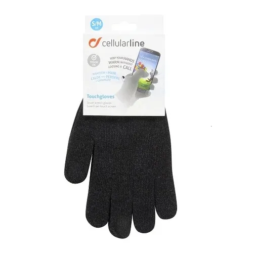 Mănuși senzoriale Cellularline S/M, Touch screen, Mic, Negru