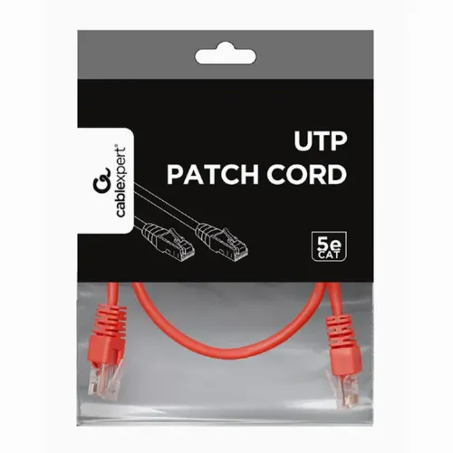 Patch cord Cablexpert PP12-0.5M/R, CAT5e UTP, 0,5m, Roșu