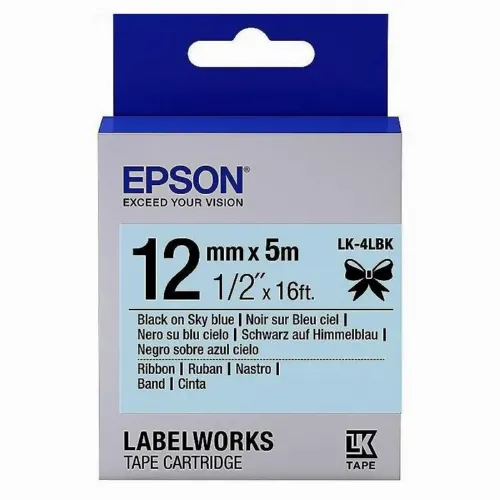 Картридж с лентой Epson LK-4LBK, 12 мм x 5 м