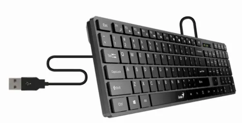 Клавиатура Genius SlimStar 126, Проводное, Чёрный