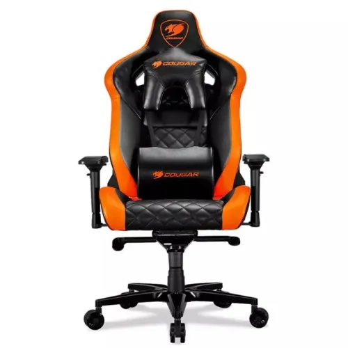 Scaun Gaming Cougar Armor Titan, PVC Piele, Negru/Portocaliu