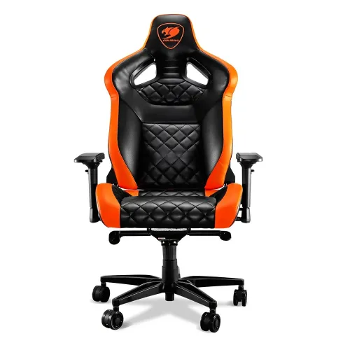 Scaun Gaming Cougar Armor Titan, PVC Piele, Negru/Portocaliu