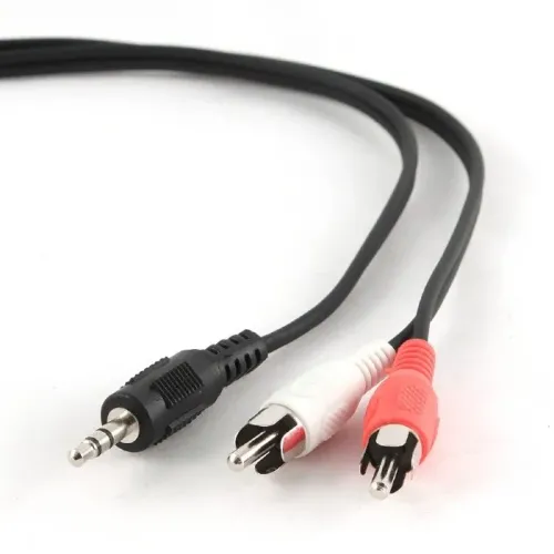Аудиокабель Cablexpert CCAB-458, 3.5mm 3-pin (M) - 2x RCA (M), 1,5м, Чёрный