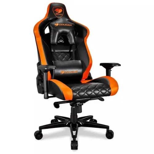 Scaun Gaming Cougar Armor Titan, PVC Piele, Negru/Portocaliu