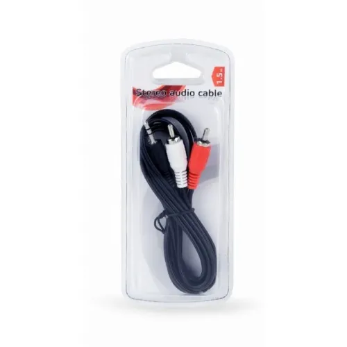 Аудиокабель Cablexpert CCAB-458, 3.5mm 3-pin (M) - 2x RCA (M), 1,5м, Чёрный