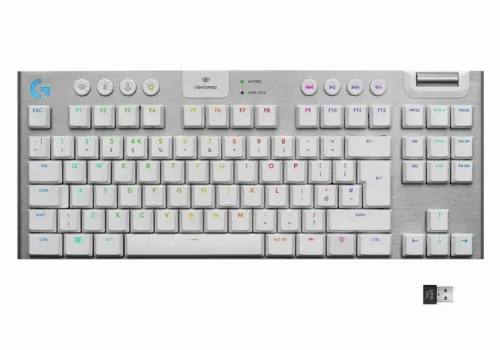 Tastatură Logitech G915 TKL, Fără fir, Alb