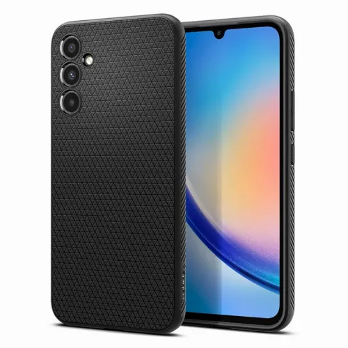 Чехол Spigen Samsung A34, Liquid Air, Матовый Черный