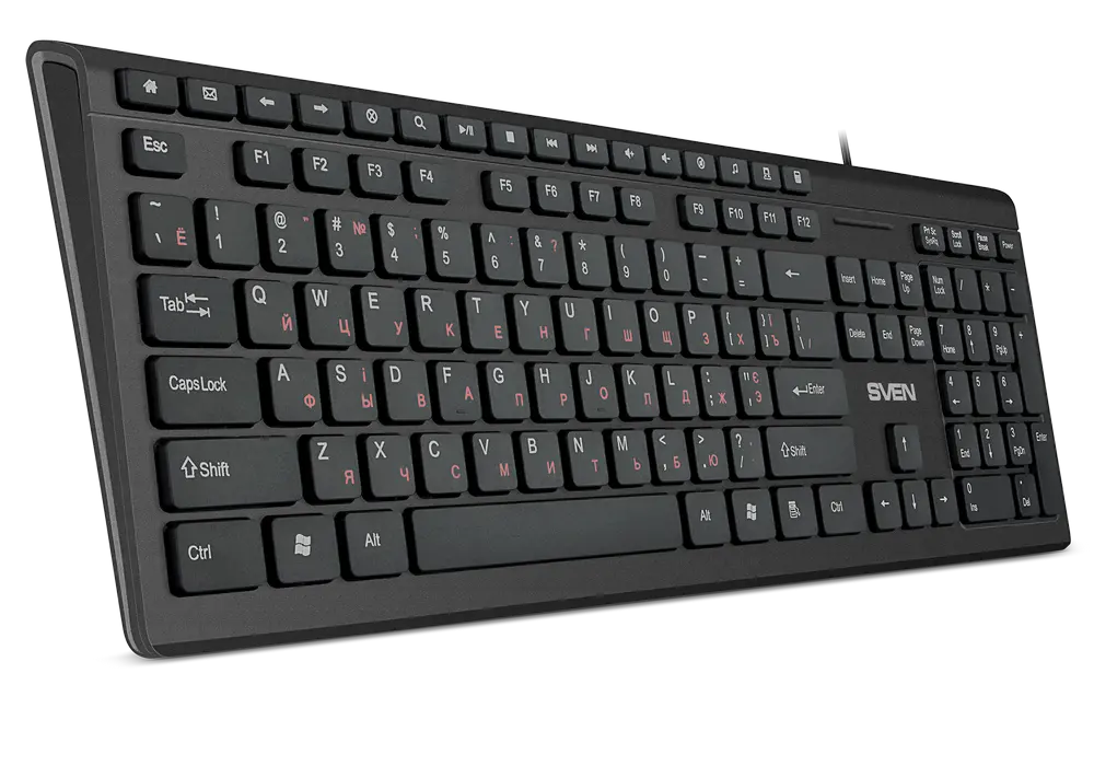 Tastatură SVEN KB-S307M, Cu fir, Negru