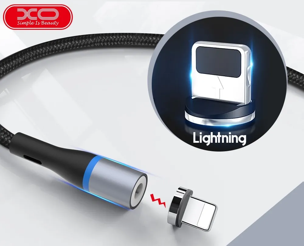 Кабель для зарядки и синхронизации XO NB125, USB Type-A/Lightning, 1м, Чёрный