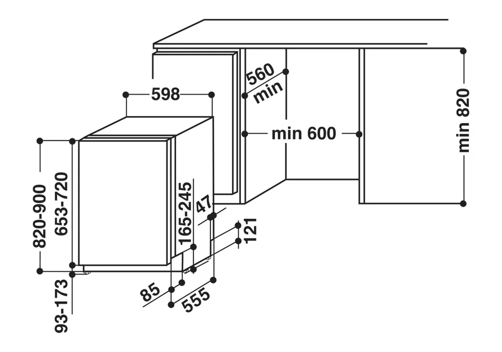 Посудомоечная машина Whirlpool WIC 3C23 PEF, Белый