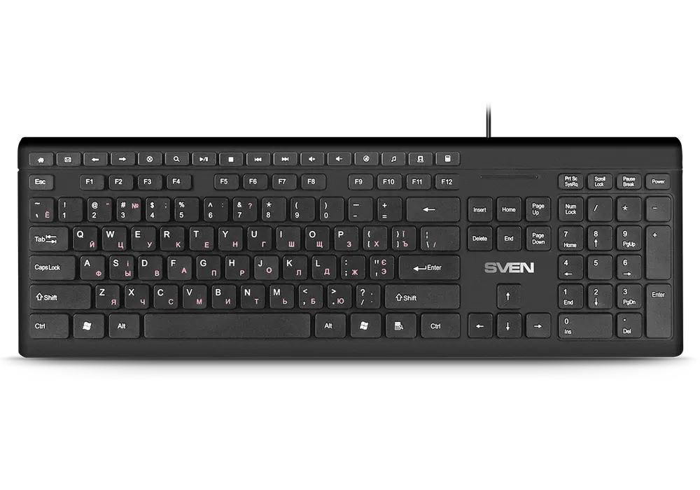 Tastatură SVEN KB-S307M, Cu fir, Negru
