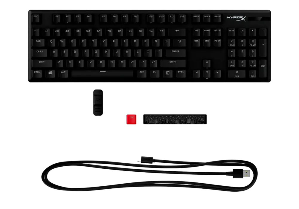 Gaming Keyboard HyperX Alloy Origins PBT, Mechanical, Aqua SW, PBT Keycaps, RGB, Aluminum Body, USB