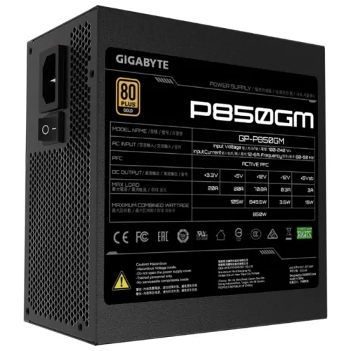 Sursă Alimentare PC Gigabyte GP-P850GM, 850W, ATX, Complet modular