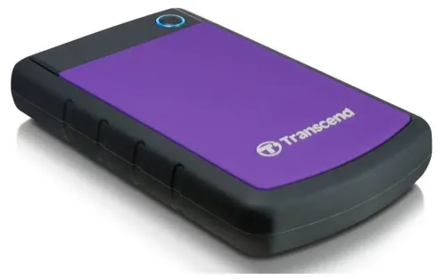 Внешний портативный жесткий диск Transcend StoreJet 25H3P, 1 ТБ, Серый/Фиолетовый (TS1TSJ25H3P)